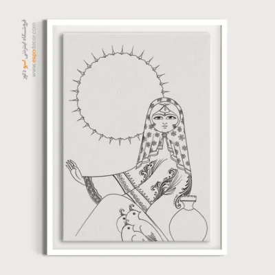 تابلو مینیاتور با قاب مینیمال - آینهنگار – تابلو مینیاتور خطی - اسپو دکور