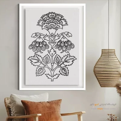 تابلو هنری خطی سبک سنتی - خیال‌ساز – تابلو مینیاتور خطی - اسپو دکور