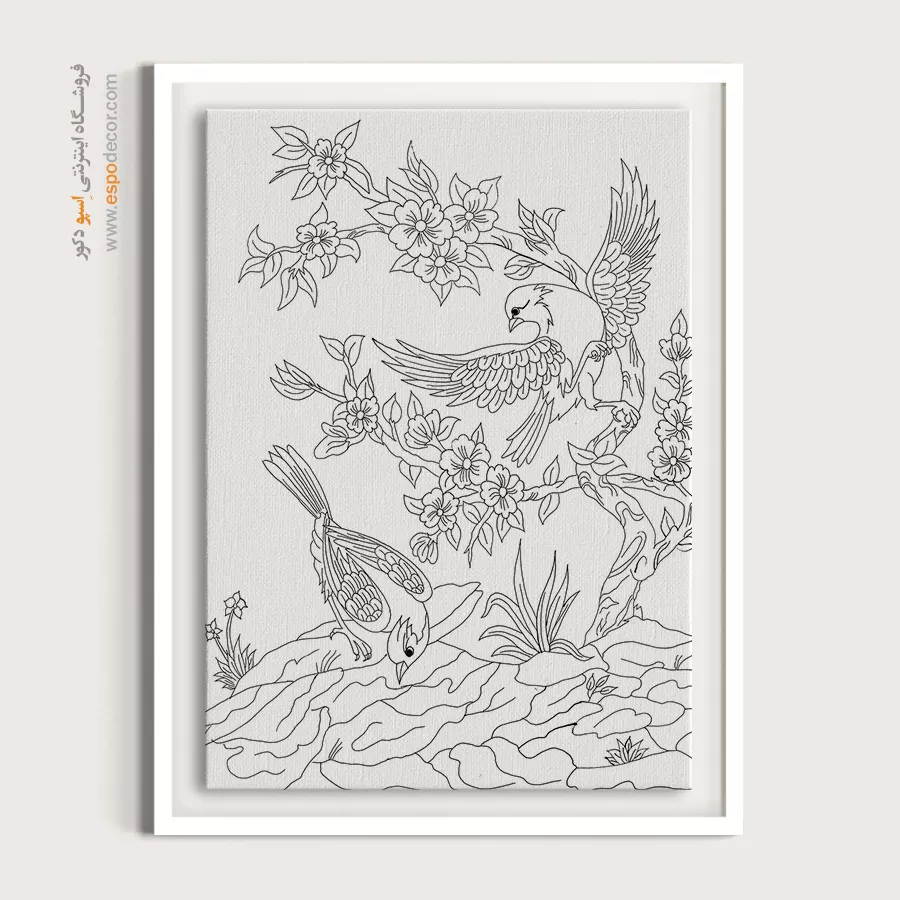 تابلو دکوراتیو خطی با طراحی ظریف - کماندار – تابلو مینیاتور خطی - اسپو دکور