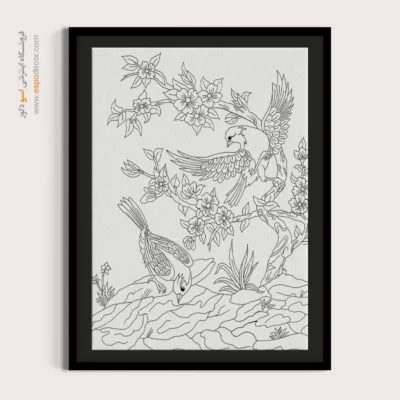 تابلو دکوراتیو خطی با طراحی ظریف - کماندار – تابلو مینیاتور خطی - اسپو دکور