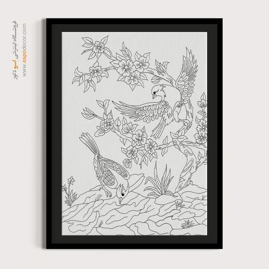 تابلو دکوراتیو خطی با طراحی ظریف - کماندار – تابلو مینیاتور خطی - اسپو دکور