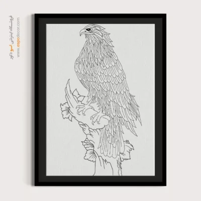 تابلو نقاشی سیاه و سفید طرح سنتی - نوراژه – تابلو مینیاتور خطی - اسپو دکور