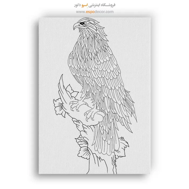 تابلو نقاشی سیاه و سفید طرح سنتی