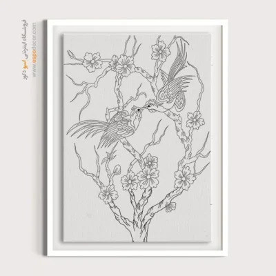 تابلو دکوراتیو خطی دست‌ساز ایرانی - نقرینه – تابلو مینیاتور خطی - اسپو دکور