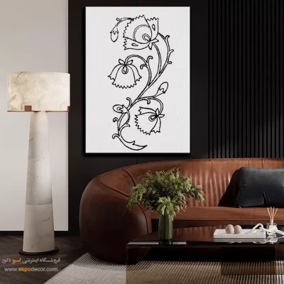 تابلو هنری خطی با طراحی ظریف - نغمهخط – تابلو مینیاتور خطی - اسپو دکور
