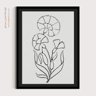 تابلو هنری خطی با طرح خطی ساده - سما‌نگار – تابلو مینیاتور خطی - اسپو دکور