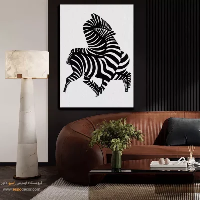 تابلو نقاشی سیاه و سفید با سبک ایرانی