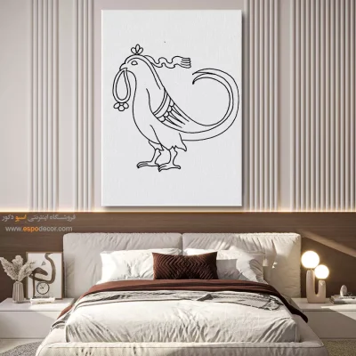 تابلو با طرح ایرانی دیواری هنری - فروزانه – تابلو مینیاتور خطی - اسپو دکور