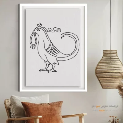 تابلو با طرح ایرانی دیواری هنری - فروزانه – تابلو مینیاتور خطی - اسپو دکور