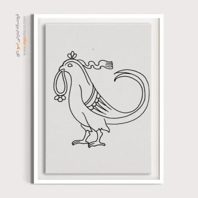 تابلو با طرح ایرانی دیواری هنری - فروزانه – تابلو مینیاتور خطی - اسپو دکور