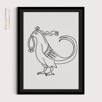 تابلو با طرح ایرانی دیواری هنری - فروزانه – تابلو مینیاتور خطی - اسپو دکور