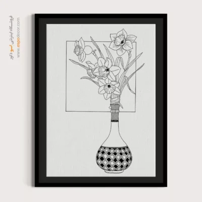 تابلو طراحی دستی سبک سنتی - نقش‌جان – تابلو مینیاتور خطی - اسپو دکور