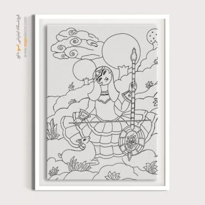 تابلو هنری خطی برای اتاق خواب - شیرین – تابلو مینیاتور خطی - اسپو دکور