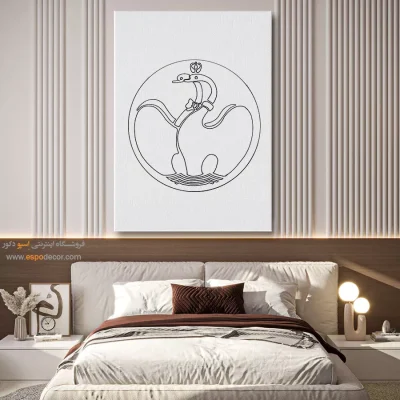 تابلو با طرح ایرانی برای سالن نشیمن - شب‌نگار – تابلو مینیاتور خطی - اسپو دکور