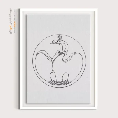 تابلو با طرح ایرانی برای سالن نشیمن - شب‌نگار – تابلو مینیاتور خطی - اسپو دکور