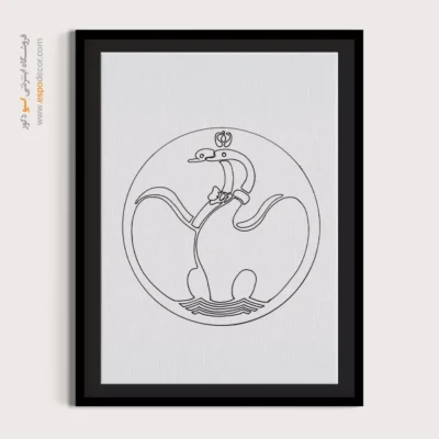 تابلو با طرح ایرانی برای سالن نشیمن - شبنگار – تابلو مینیاتور خطی - اسپو دکور