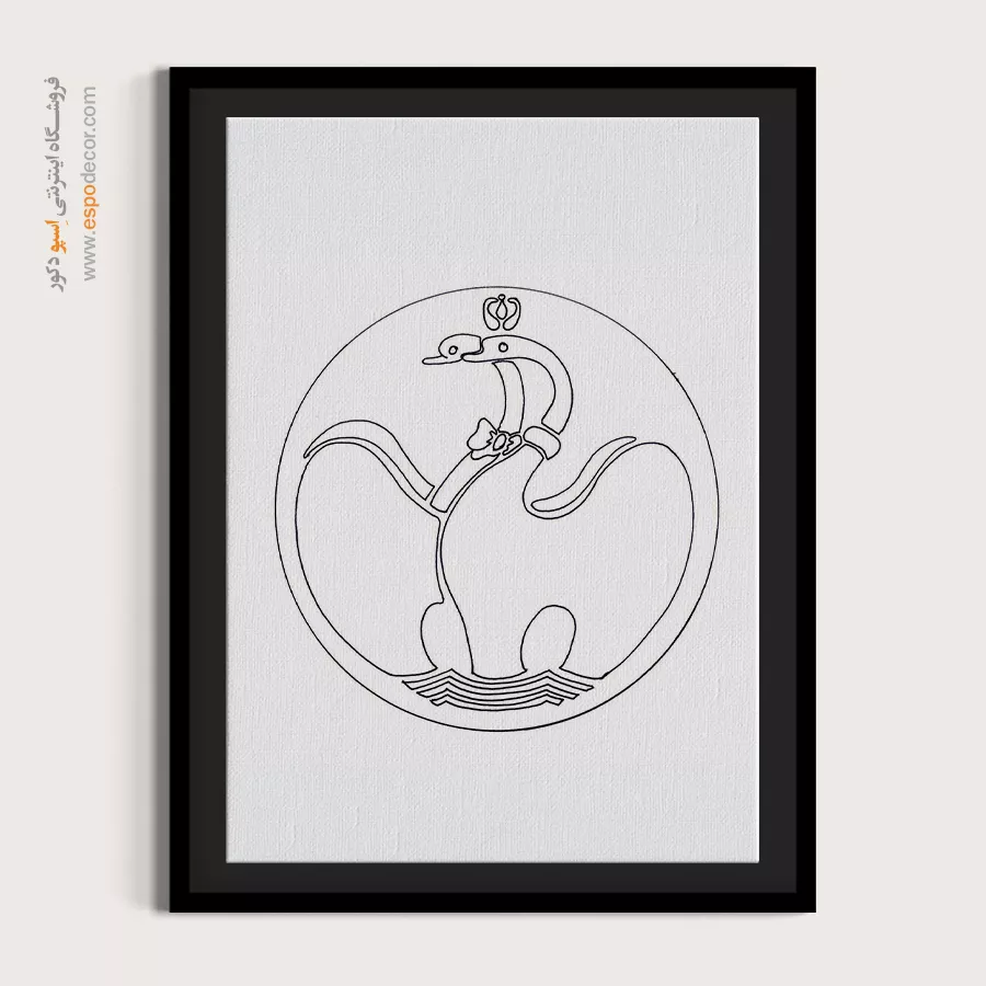 تابلو با طرح ایرانی برای سالن نشیمن - شبنگار – تابلو مینیاتور خطی - اسپو دکور