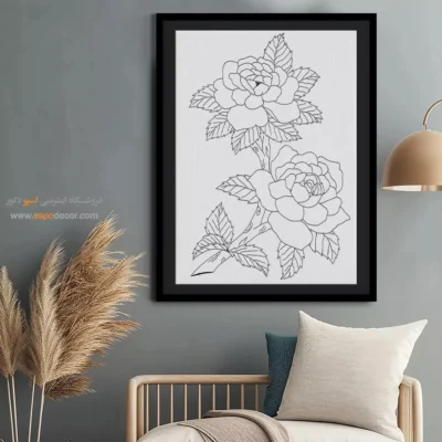 تابلو مینیاتور خطی دیواری هنری - گلینه – تابلو مینیاتور خطی - اسپو دکور