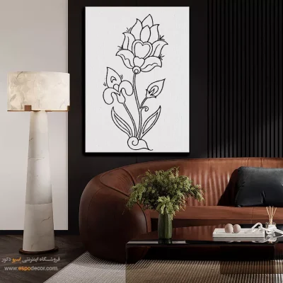 تابلو دکوراتیو خطی با قاب مینیمال - شورنگار – تابلو مینیاتور خطی - اسپو دکور