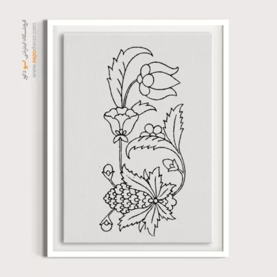 تابلو نقاشی سیاه و سفید سبک کلاسیک - ختا‌نگار – تابلو مینیاتور خطی - اسپو دکور