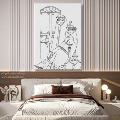 تابلو هنری خطی برای دکوراسیون داخلی - زریندست – تابلو مینیاتور خطی - اسپو دکور