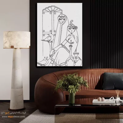 تابلو هنری خطی برای دکوراسیون داخلی - زریندست – تابلو مینیاتور خطی - اسپو دکور