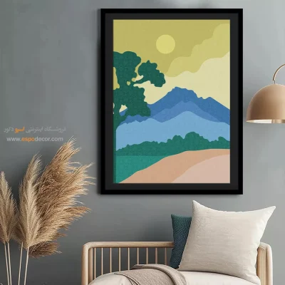 تابلو مینیمال برای پذیرایی با طراحی نو - زیبایی شناسی – تابلو مینیمال آرت - اسپو دکور