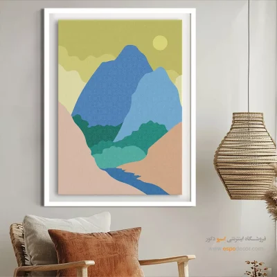 تابلو مینیمال انتزاعی - پژواک های هندسی – تابلو مینیمال آرت - اسپو دکور