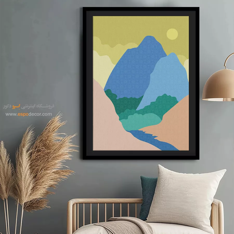 تابلو مینیمال انتزاعی - پژواک های هندسی – تابلو مینیمال آرت - اسپو دکور