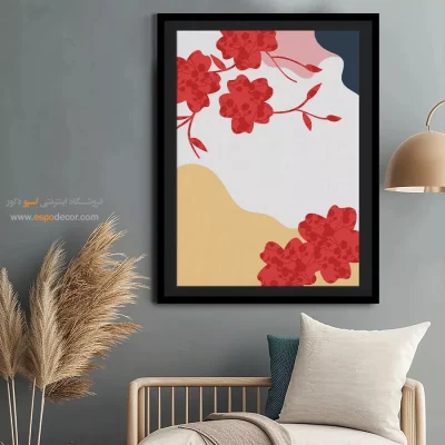 تابلو مینیمال سیاه سفید با قاب - تقاطع سازنده – تابلو مینیمال آرت - اسپو دکور