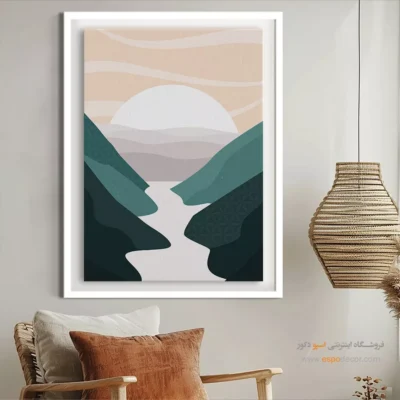 تابلو مینیمال قاب‌دار - زمزمه های ضروری – تابلو مینیمال آرت - اسپو دکور