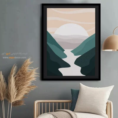 تابلو مینیمال قاب‌دار - زمزمه های ضروری – تابلو مینیمال آرت - اسپو دکور