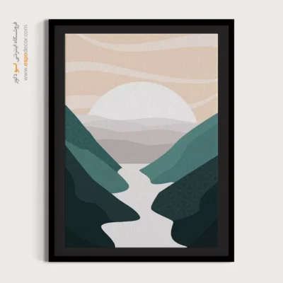 تابلو مینیمال قاب‌دار - زمزمه های ضروری – تابلو مینیمال آرت - اسپو دکور