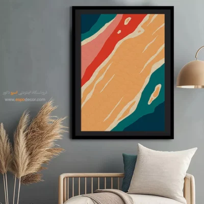 خرید تابلو مینیمال در طراحی داخلی - ارتعاشات رنگارنگ – تابلو مینیمال آرت - اسپو دکور