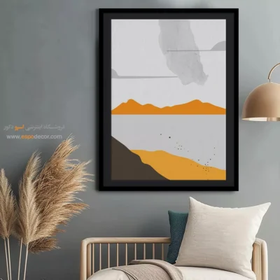چیدمان تابلو مینیمال با قاب - انتزاع آرام – تابلو مینیمال آرت - اسپو دکور