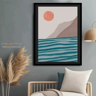 تابلو مینیمال خاکستری برای دکور - ترتیب شکل – تابلو مینیمال آرت - اسپو دکور