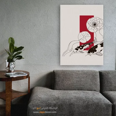 تابلو مینیمال برای پذیرایی با قاب