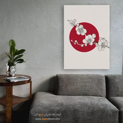 تابلو مینیمال با طرح گل برای دکور