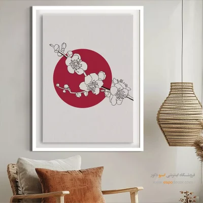 تابلو مینیمال با طرح گل برای دکور - ترکیب تعادل – تابلو مینیمال آرت - اسپو دکور