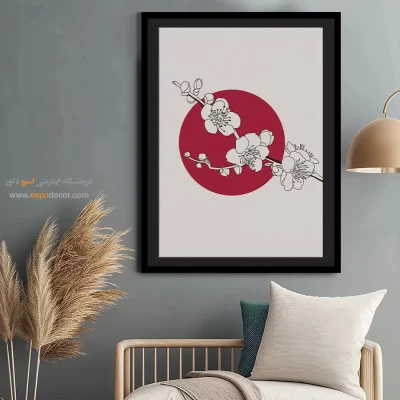 تابلو مینیمال با طرح گل برای دکور - ترکیب تعادل – تابلو مینیمال آرت - اسپو دکور