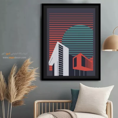 تابلو مینیمال ساده با قاب - جوهر سکوت – تابلو مینیمال آرت - اسپو دکور