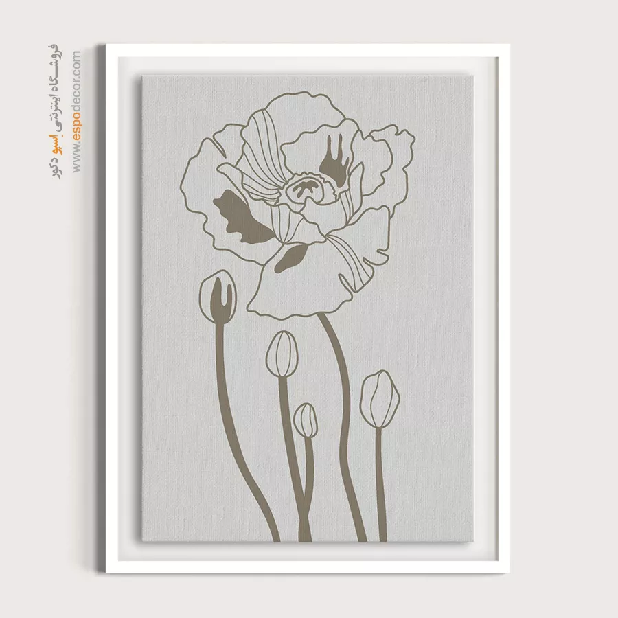 تابلو مینیمال سفید مشکی خاص - قاب مربع – تابلو مینیمال آرت - اسپو دکور