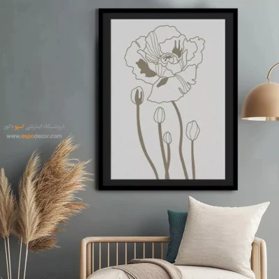 تابلو مینیمال سفید مشکی خاص - قاب مربع – تابلو مینیمال آرت - اسپو دکور