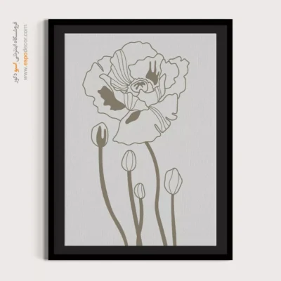 تابلو مینیمال سفید مشکی خاص - قاب مربع – تابلو مینیمال آرت - اسپو دکور