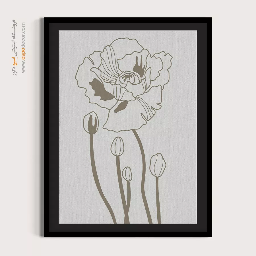 تابلو مینیمال سفید مشکی خاص - قاب مربع – تابلو مینیمال آرت - اسپو دکور