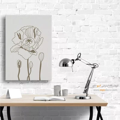 تابلو مینیمال خاکستری با قاب