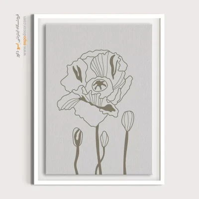 تابلو مینیمال خاکستری با قاب - زمزمه های مینیمالیستی – تابلو مینیمال آرت - اسپو دکور