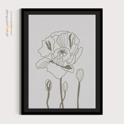 تابلو مینیمال خاکستری با قاب - زمزمه های مینیمالیستی – تابلو مینیمال آرت - اسپو دکور