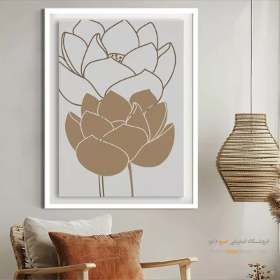 تابلو مینیمال برای اتاق نشیمن با قاب - زمزمه های مراقبه – تابلو مینیمال آرت - اسپو دکور