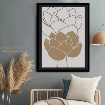 تابلو مینیمال برای اتاق نشیمن با قاب - زمزمه های مراقبه – تابلو مینیمال آرت - اسپو دکور